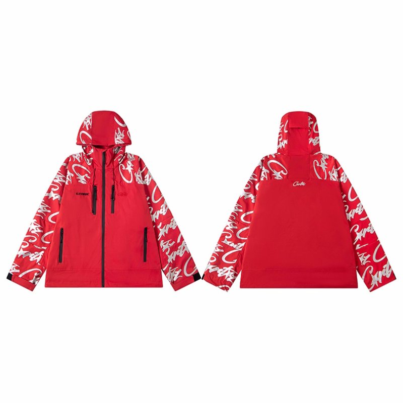 画像10:  Unisex Corteiz Alcatraz American Streetwear Zipper Nylon Set up Matching Set Jacket + Pant ユニセックス 男女兼用 反射レタージップアップフーディ ナイロン セットアップ 上下 (10)