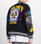画像7: Unisex American Patchwork Embroidered Stadium Jumper Jacket Blouson ユニセックス 男女兼用アメリカンパッチワーク刺繍 レザースリーブスタジャン スタジアムジャンパー ジャケット (7)