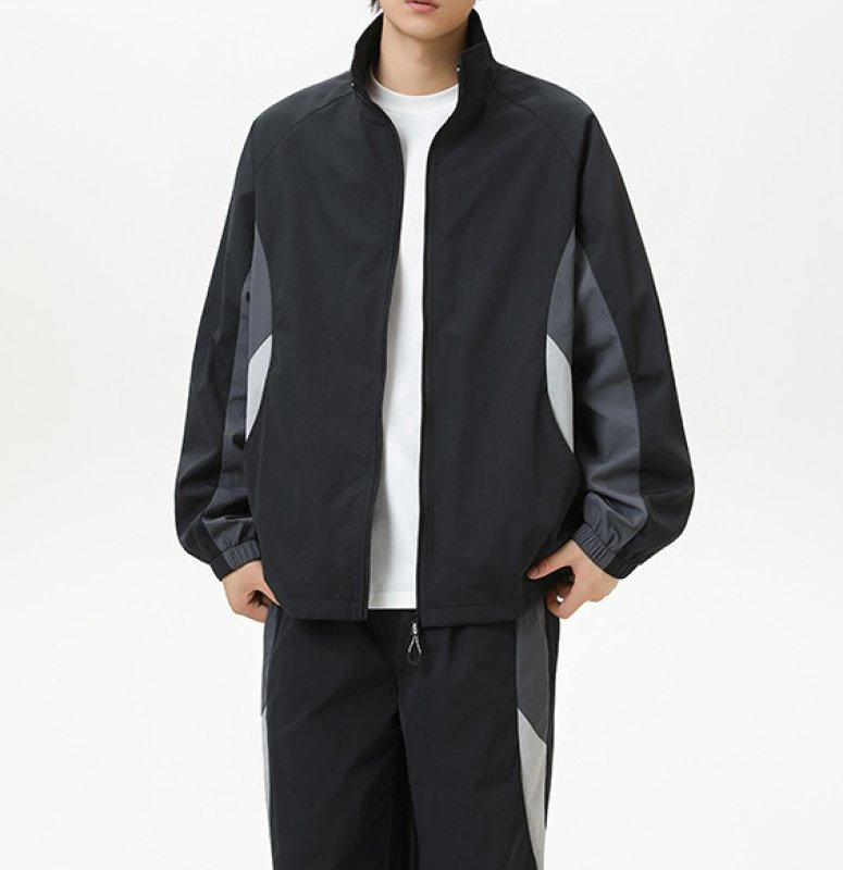 画像7: 25 Unisex Splicing contrast color block  Nylon Set up Matching Set Jacket + Pant ユニセックス 男女兼用 スプライシングコントラストカラーブロックマッチングセット ナイロン セットアップ 上下 (7)