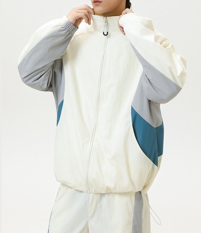 画像13: 25 Unisex Splicing contrast color block  Nylon Set up Matching Set Jacket + Pant ユニセックス 男女兼用 スプライシングコントラストカラーブロックマッチングセット ナイロン セットアップ 上下 (13)