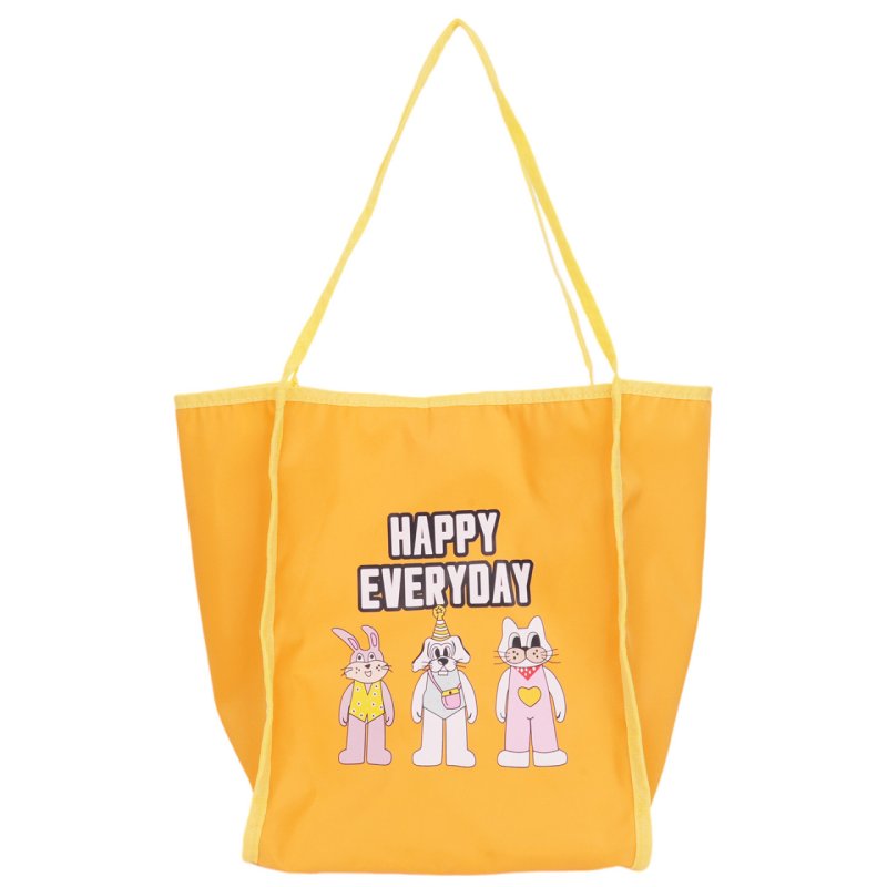 画像3: HAPPY EVERY DAY Rabbit, Dog, and Cat Print Tote/Shoulder Eco Bag　HAPPY EVERY DAYラビット＆ドッグ＆キャットプリント トートショルダーエコバッグ (3)