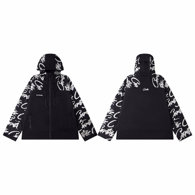 画像6:  Unisex Corteiz Alcatraz American Streetwear Zipper Nylon Set up Matching Set Jacket + Pant ユニセックス 男女兼用 反射レタージップアップフーディ ナイロン セットアップ 上下 (6)