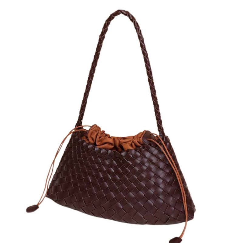 画像2: Leather braided mesh French style tote shoulder underarm bag　レザー編み込みメッシュフレンチスタイルトートショルダーアンダーアームバッグ (2)