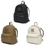画像1: MLB NY logo monogram leather Backpack Bag ニューヨークヤンキース バックパック リュックサック  バッグ (1)