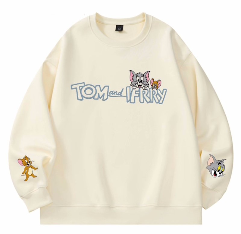 画像1: Unisex Tom and Jerry print sweatshirt Pullover  男女兼用  トムとジェリープリントスウェット トレーナープルオーバー (1)