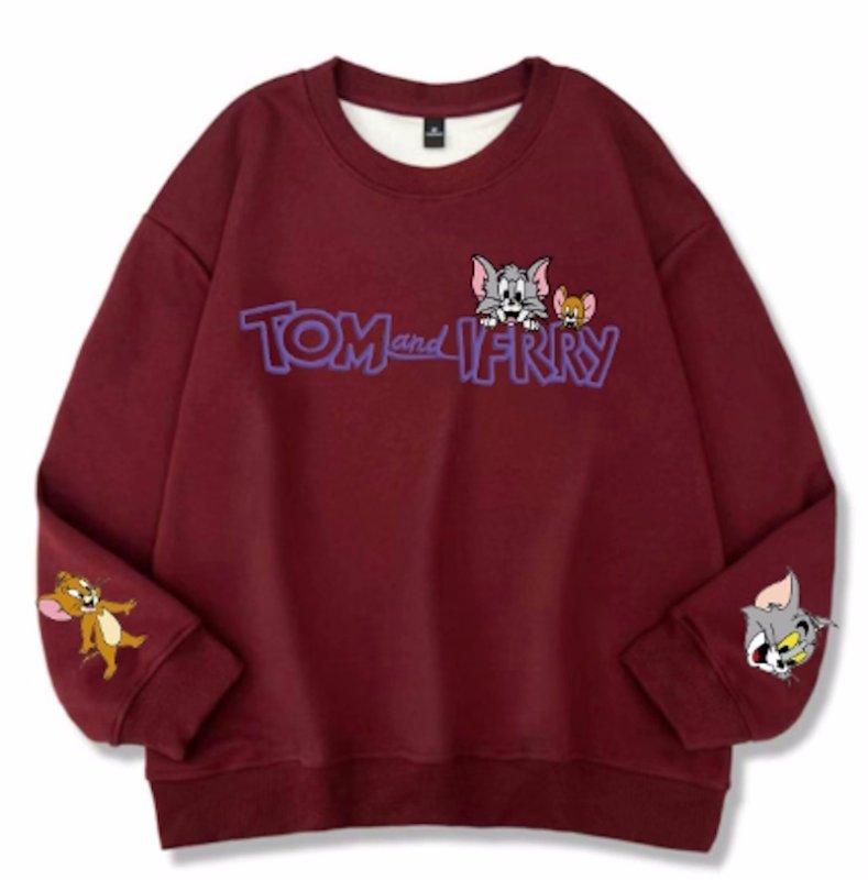 画像7: Unisex Tom and Jerry print sweatshirt Pullover  男女兼用  トムとジェリープリントスウェット トレーナープルオーバー (7)