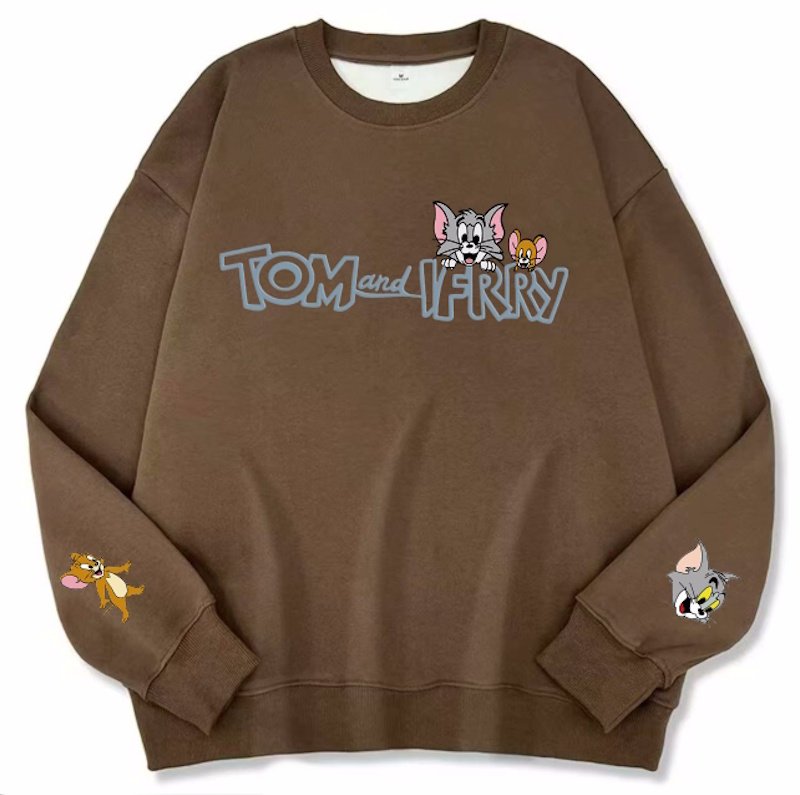 画像4: Unisex Tom and Jerry print sweatshirt Pullover  男女兼用  トムとジェリープリントスウェット トレーナープルオーバー (4)