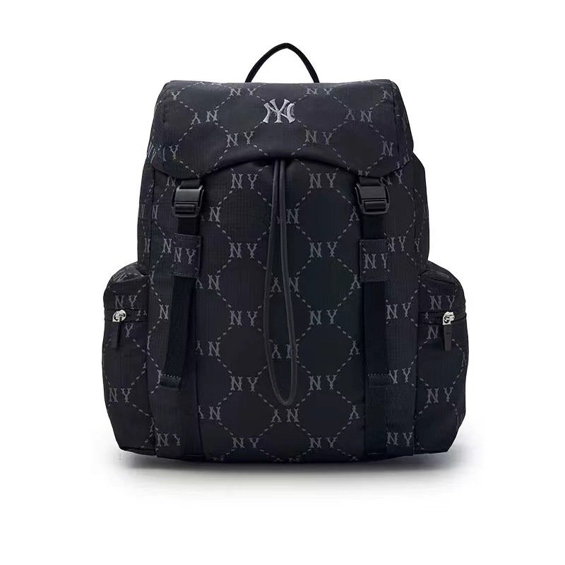 画像1: MLB KOREA logo monogram leather Backpack Bag エムエルビー コリア ニューヨークヤンキース ダイアモノグラム バックパック リュックサック  バッグ (1)