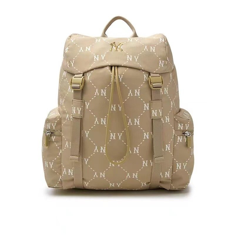 画像2: MLB KOREA logo monogram leather Backpack Bag エムエルビー コリア ニューヨークヤンキース ダイアモノグラム バックパック リュックサック  バッグ (2)