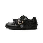 画像7: Catwalk Style Belt Buckle Leather Lace-Up Sneakers shoes   キャットウォークスタイルベルトバックルレザーレースアップスニーカー (7)