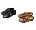 画像4: Catwalk Style Belt Buckle Leather Lace-Up Sneakers shoes   キャットウォークスタイルベルトバックルレザーレースアップスニーカー (4)