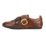 画像1: Catwalk Style Belt Buckle Leather Lace-Up Sneakers shoes   キャットウォークスタイルベルトバックルレザーレースアップスニーカー (1)