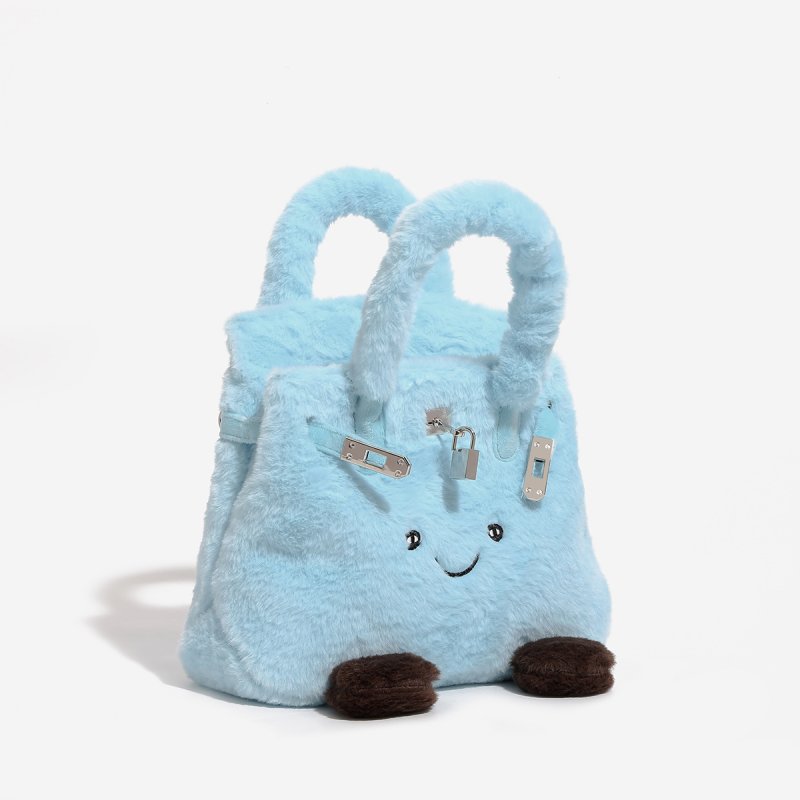 画像5: BK Smile Fur Tote Bag BK スマイル ぬいぐるみ ファーモコモコトート バッグ (5)