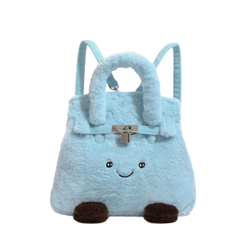 画像6: BK Smile Fur Tote Bag BK スマイル ぬいぐるみ ファーモコモコトート バッグ (6)