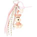 画像1: Leather Schnauzer & Heart Bag Strap Pendant Charm Fashion Accessory Bag Charm 　レザーシュナウザードッグ＆ハートキーホルダーバックチャーム ファッションチャーム (1)