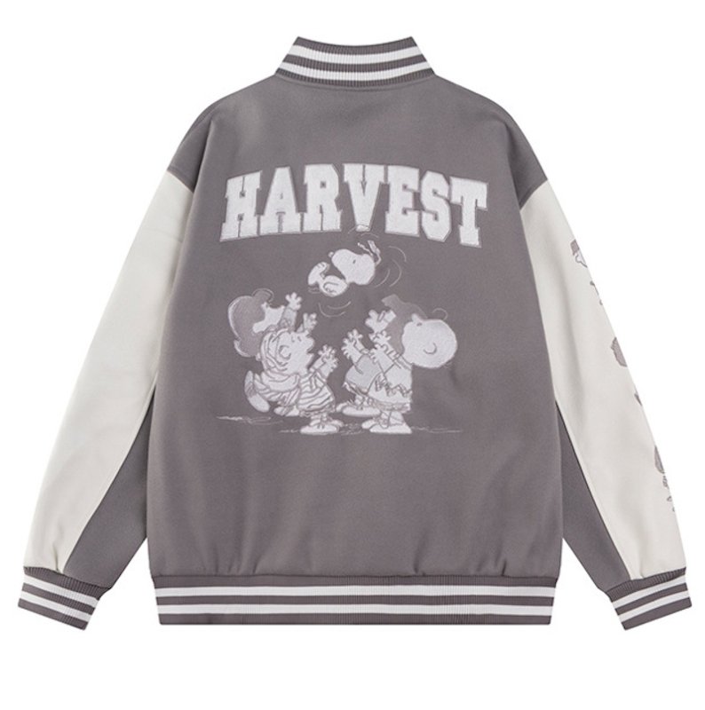 画像9: Snoopy & Friends Embroidered Stadium  jacket Coat 　スヌーピー＆フレンズスタジアムジャンバー＆スタジャンコートジャケット (9)