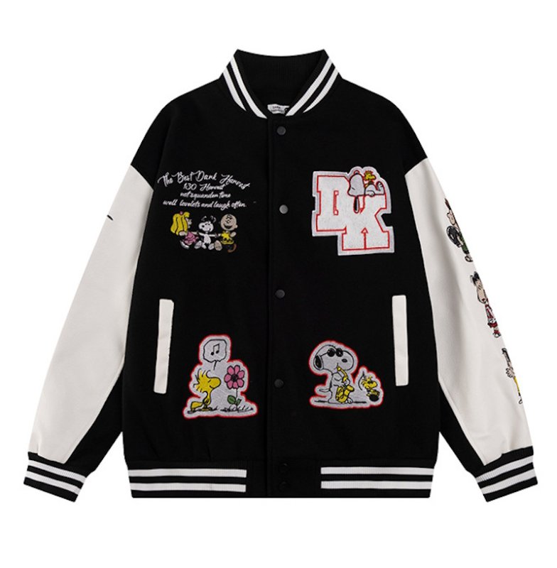 画像5: Snoopy & Friends Embroidered Stadium  jacket Coat 　スヌーピー＆フレンズスタジアムジャンバー＆スタジャンコートジャケット (5)