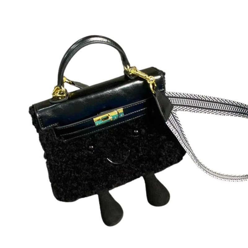 画像3: BK Smile Fur Tote Bag Doll M スマイル ファー モコモコ トート ぬいぐるみ バッグ (3)