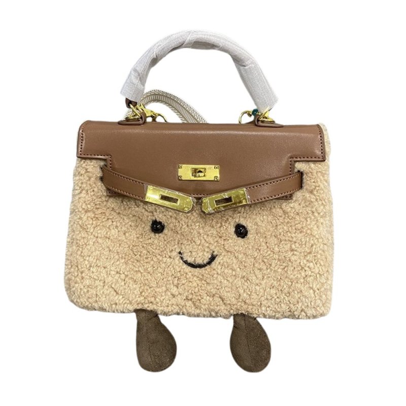 画像2: BK Smile Fur Tote Bag Doll M スマイル ファー モコモコ トート ぬいぐるみ バッグ (2)