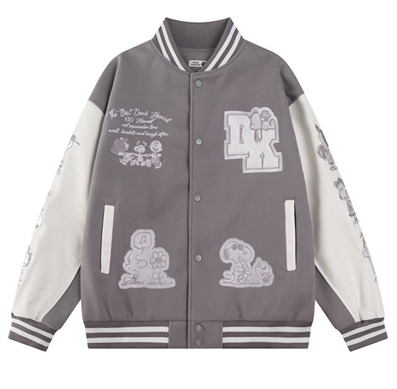 画像6: Snoopy & Friends Embroidered Stadium  jacket Coat 　スヌーピー＆フレンズスタジアムジャンバー＆スタジャンコートジャケット (6)