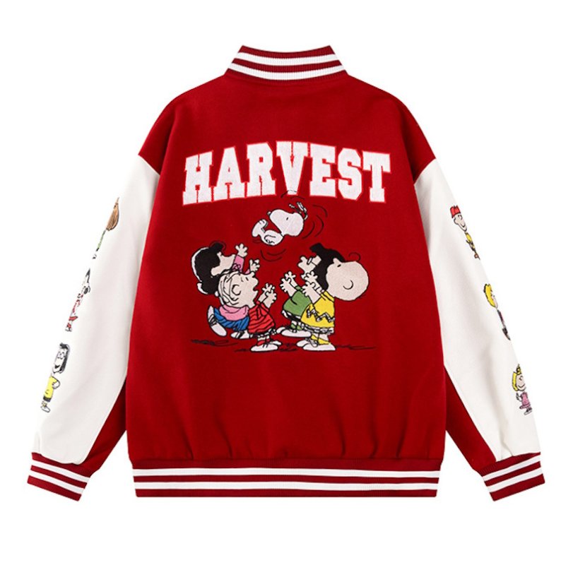 画像7: Snoopy & Friends Embroidered Stadium  jacket Coat 　スヌーピー＆フレンズスタジアムジャンバー＆スタジャンコートジャケット (7)