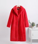画像13: Women's fake Rex rabbit fur long coat  jacket エコファー フェイクファー ガウン ロブ コート テディベア ぬいぐるみ モコモコ ロング コート　 (13)