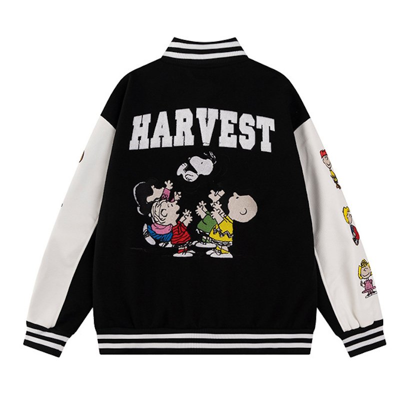 画像8: Snoopy & Friends Embroidered Stadium  jacket Coat 　スヌーピー＆フレンズスタジアムジャンバー＆スタジャンコートジャケット (8)