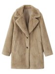 画像2: Women's fake Rex rabbit fur long coat  jacket フェイクファー テディベア ぬいぐるみ モコモコ ロング コート　 (2)