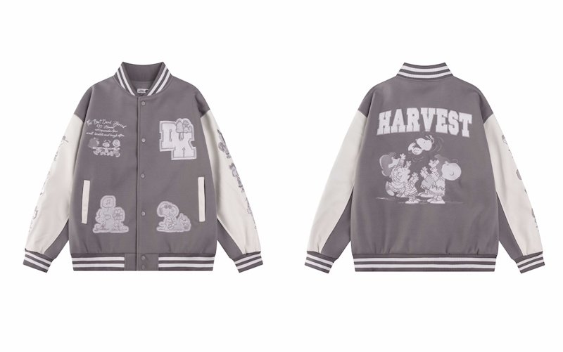 画像3: Snoopy & Friends Embroidered Stadium  jacket Coat 　スヌーピー＆フレンズスタジアムジャンバー＆スタジャンコートジャケット (3)