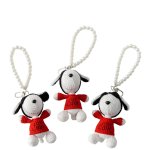 画像1: Snoopy Plush Pearl Strap Bag Charm Fashion Accessory  　スヌーピーぬいぐるみパールストラップ バッグチャームキーホルダーバックチャーム ファッションチャーム (1)