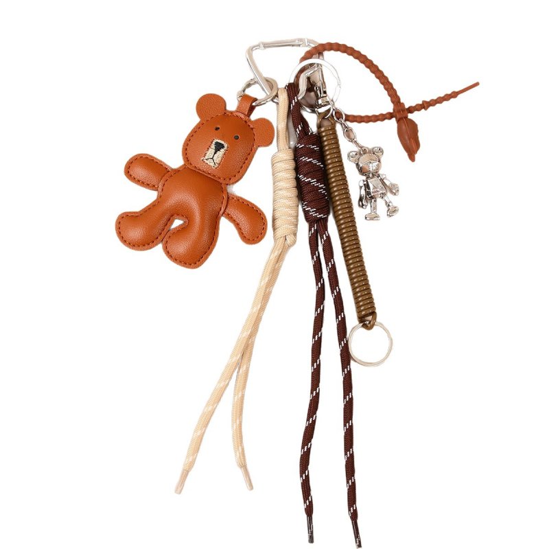 画像5: Leather Brown Bear & Metallic kaws Bag Strap Pendant Charm Fashion Accessory Bag Charm 　レザーブラウンベア＆メタリックカウズキーホルダーバックチャーム ファッションチャーム (5)