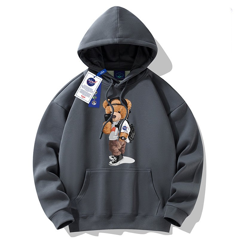 画像1: Unisex NASA x Walking Bear Hoodie Sweatshirt Jacket　ユニセックス男女兼用ナサ×ウォーキングベアフーディスウェットシャツジャケットパーカー  (1)