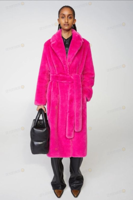 画像5: Women's fake Rex rabbit fur long coat  jacket エコファー フェイクファー ガウン ロブ コート テディベア ぬいぐるみ モコモコ ロング コート　 (5)