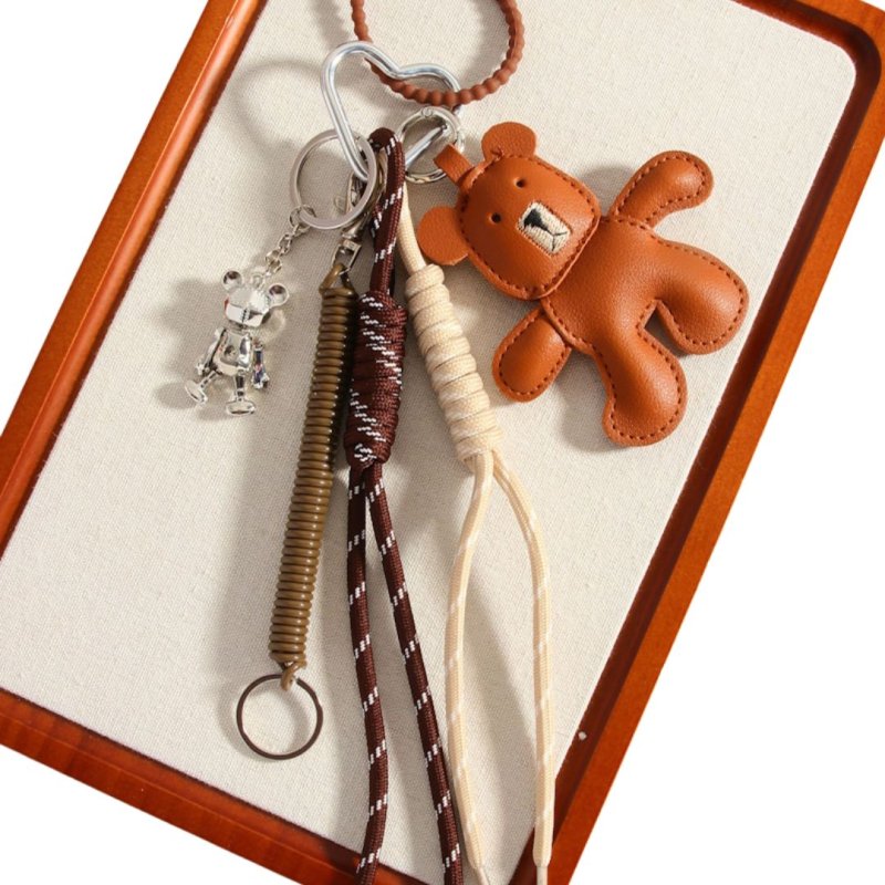 画像3: Leather Brown Bear & Metallic kaws Bag Strap Pendant Charm Fashion Accessory Bag Charm 　レザーブラウンベア＆メタリックカウズキーホルダーバックチャーム ファッションチャーム (3)