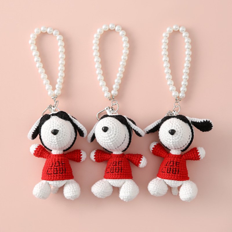 画像4: Snoopy Plush Pearl Strap Bag Charm Fashion Accessory  　スヌーピーぬいぐるみパールストラップ バッグチャームキーホルダーバックチャーム ファッションチャーム (4)