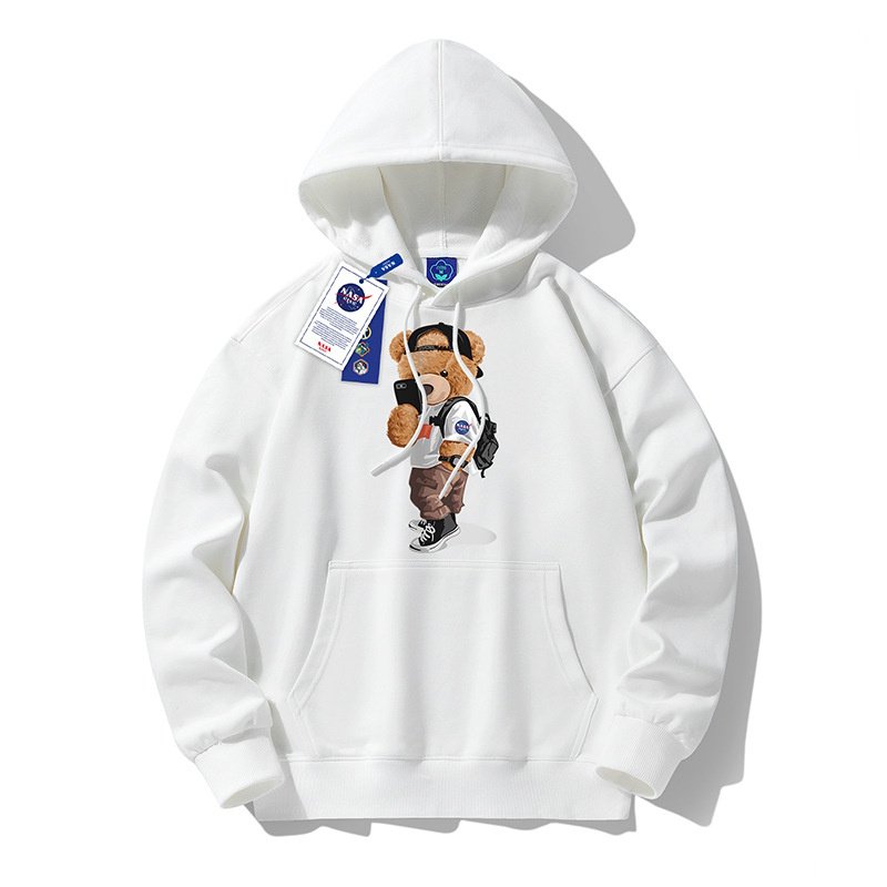 画像2: Unisex NASA x Walking Bear Hoodie Sweatshirt Jacket　ユニセックス男女兼用ナサ×ウォーキングベアフーディスウェットシャツジャケットパーカー  (2)