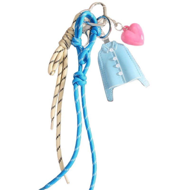 画像1: Leather shirt style & heart & rope bag charm Pendant cell phone pendant Fashion Accessory  　レザーシャツスタイル&ハート＆ロープ バッグチャームキーホルダーバックチャーム ファッションチャーム (1)