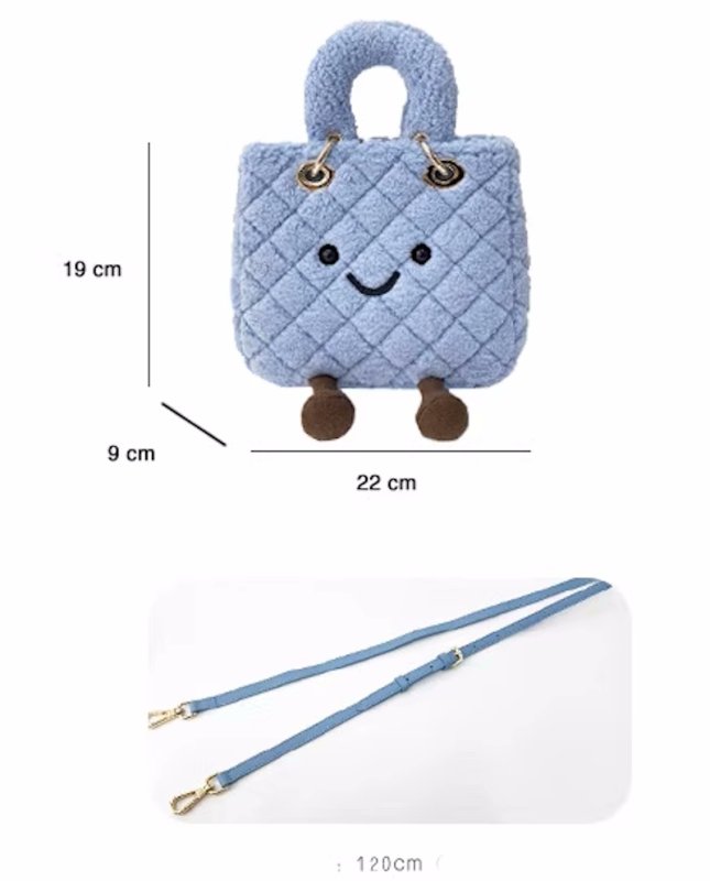 画像8: Smile Fur Plush Quilted Square Small Tote Shoulder Bag　スマイルファーぬいぐるみキルティングスクエアスモールトートショルダーバック (8)