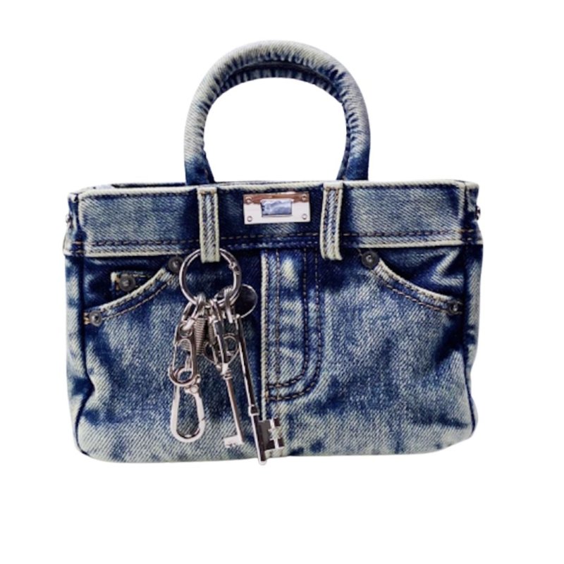 画像2: Washed vintage denim small tote shoulder bag　ウォッシュヴィンテージデニムスモールトートショルダーバッグ (2)