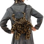 画像3: Leopard print teddy bear plush backpack tote shoulder bag　ヒョウ柄テディベアぬいぐるみバックパックリュックトートショルダーバッグ (3)
