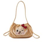 画像1: GentleWoman x Big Monchhichi Appliqué Velvet Tote Shoulder Bag　GentleWomanジェントルウーマン×ビッグモンチッチアップリケ ベロア トートショルダーバッグ (1)