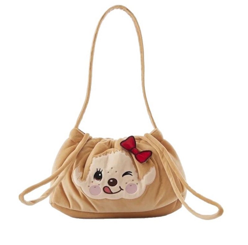 画像1: GentleWoman x Big Monchhichi Appliqué Velvet Tote Shoulder Bag　GentleWomanジェントルウーマン×ビッグモンチッチアップリケ ベロア トートショルダーバッグ (1)