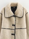 画像3: Women's fake  fur long coat  jacket 　エコファー フェイクファー  テディベア ぬいぐるみ モコモコパイピング ロング コート　 (3)