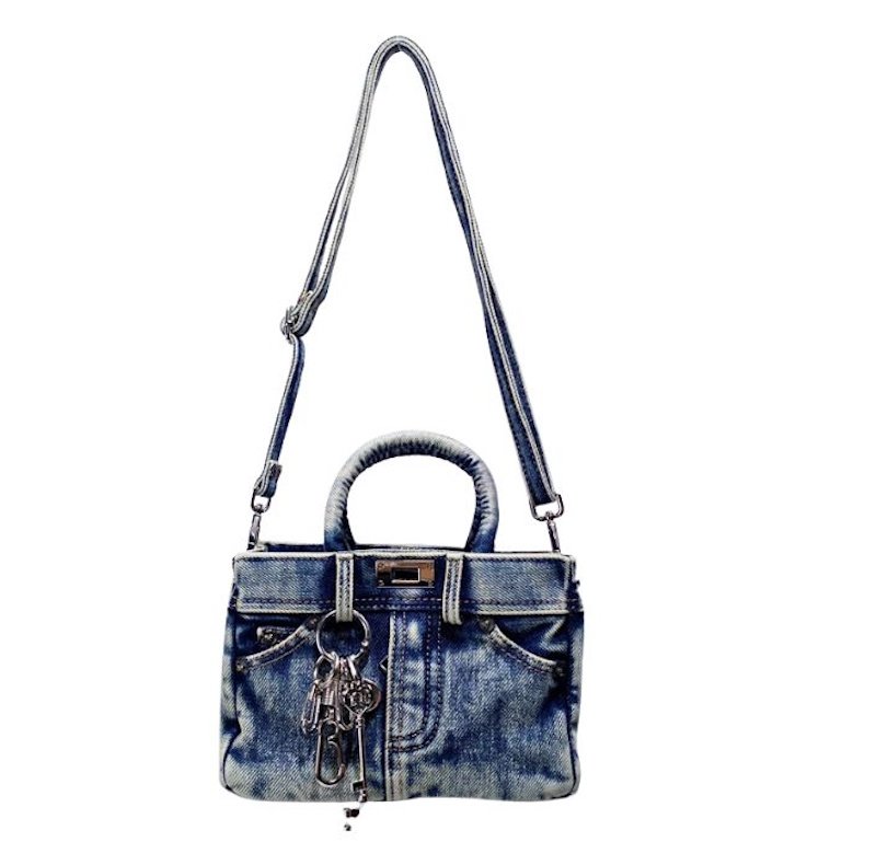 画像5: Washed vintage denim small tote shoulder bag　ウォッシュヴィンテージデニムスモールトートショルダーバッグ (5)