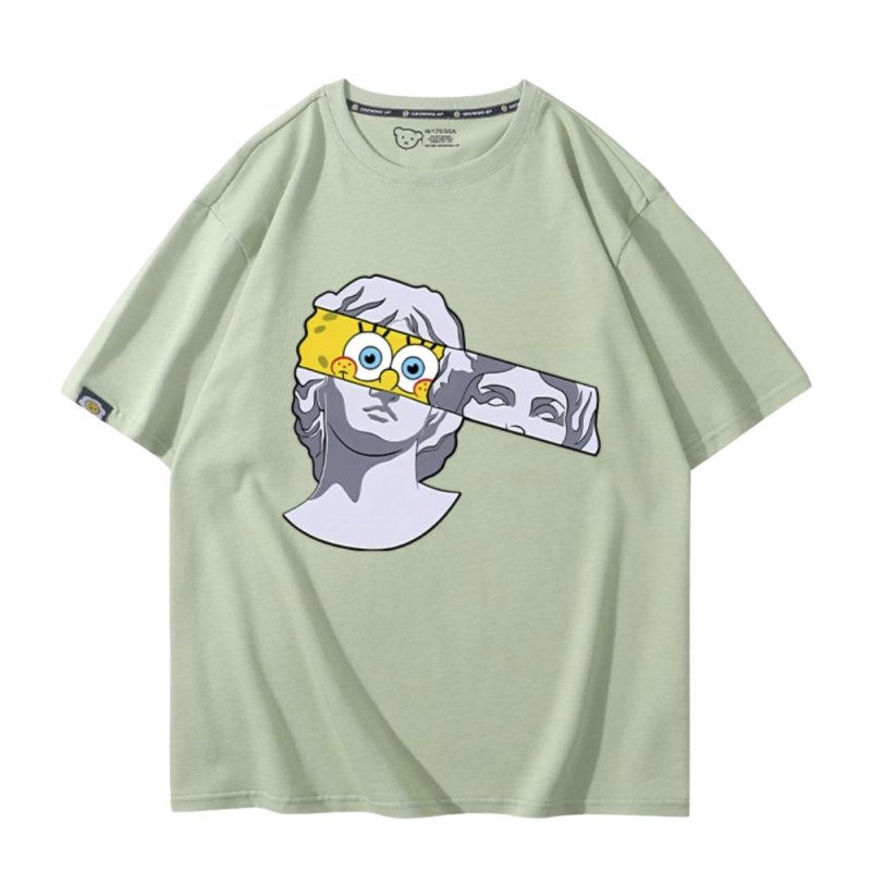 画像8: SpongeBob＆ plaster co-branded round neck Tshirts ユニセックス 男女兼用 スポンジボブ &レプリカ Tシャツ (8)