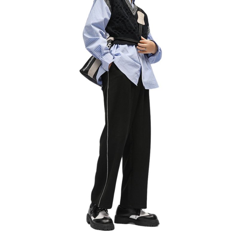 画像4: Men's Thick bottom color lace-up leather straight tip shoes loafers   レザーレースアップ厚底プラットフォーム バイカラーローファーシューズ (4)