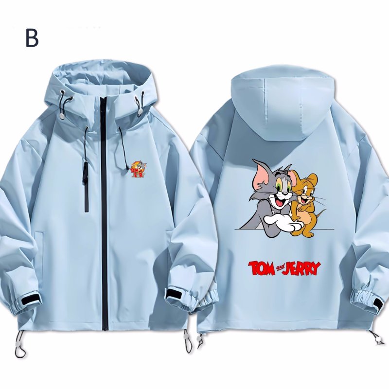 画像3: Unisex Tom and Jerry Hoodie Windbreaker Jacket ユニセックス 男女兼用トムとジェリーフーディウインドブレーカージャケット (3)