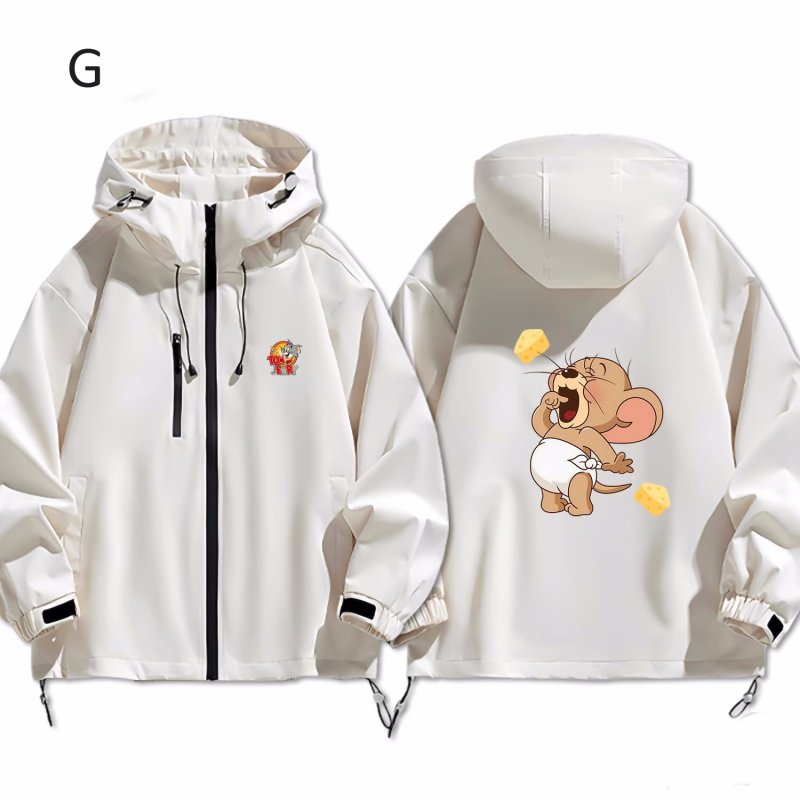 画像8: Unisex Tom and Jerry Hoodie Windbreaker Jacket ユニセックス 男女兼用トムとジェリーフーディウインドブレーカージャケット (8)