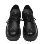 画像5: Men's Thick bottom color lace-up leather straight tip shoes loafers   レザーレースアップ厚底プラットフォーム バイカラーローファーシューズ (5)