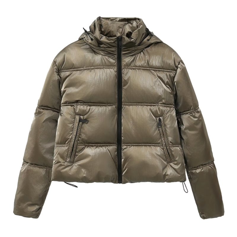 画像7: Metallic Silver shiny down short jacket coat  ユニセックス男女兼用 シャイニングシルバー ショートダウンジャケット (7)